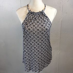 Lucky Brand Navy and White Tank Top